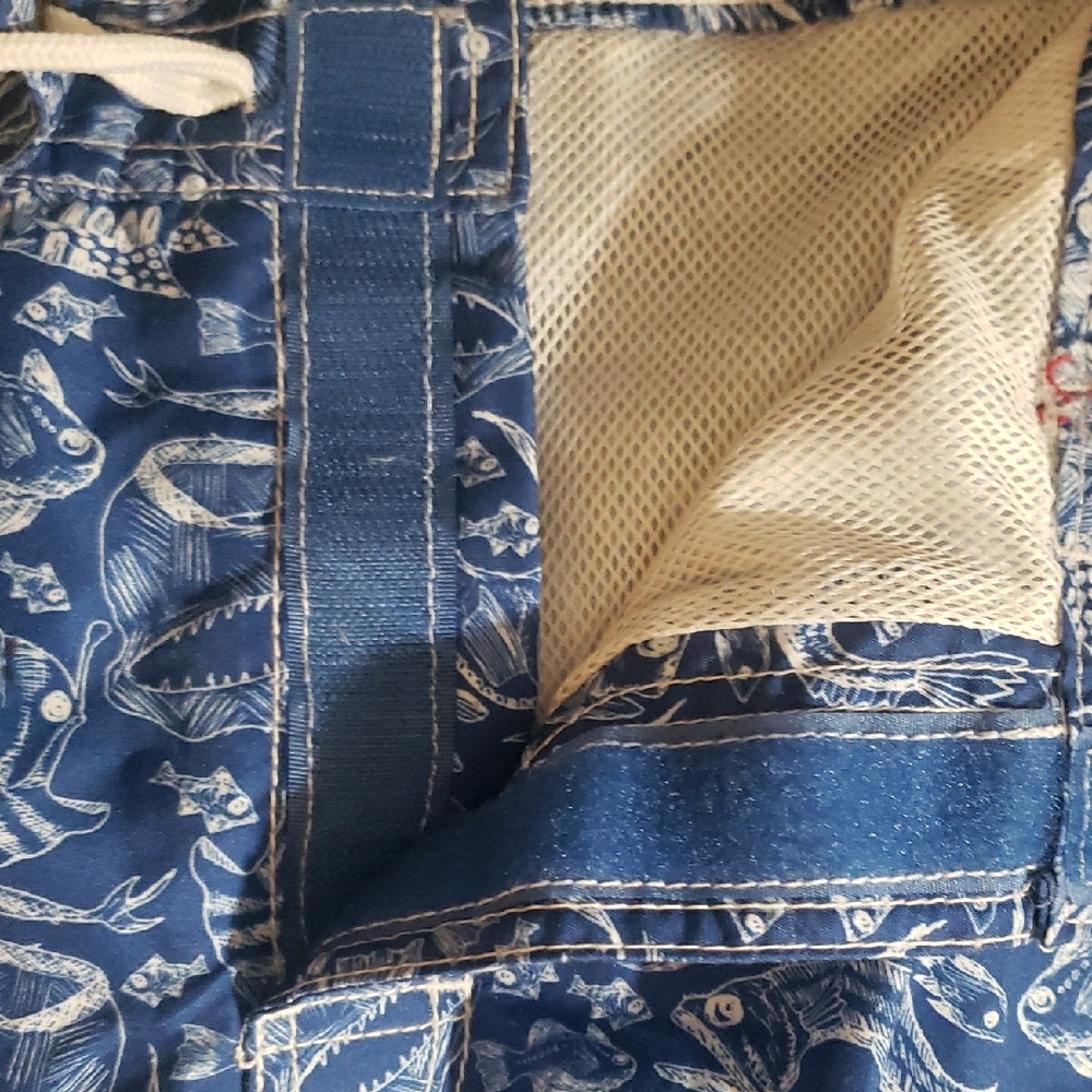 Men's Trunks Surf & Swim Co. Nautical Deep Sea Fishes Printed Size XL Cobalt NWT - Picture 8 of 13